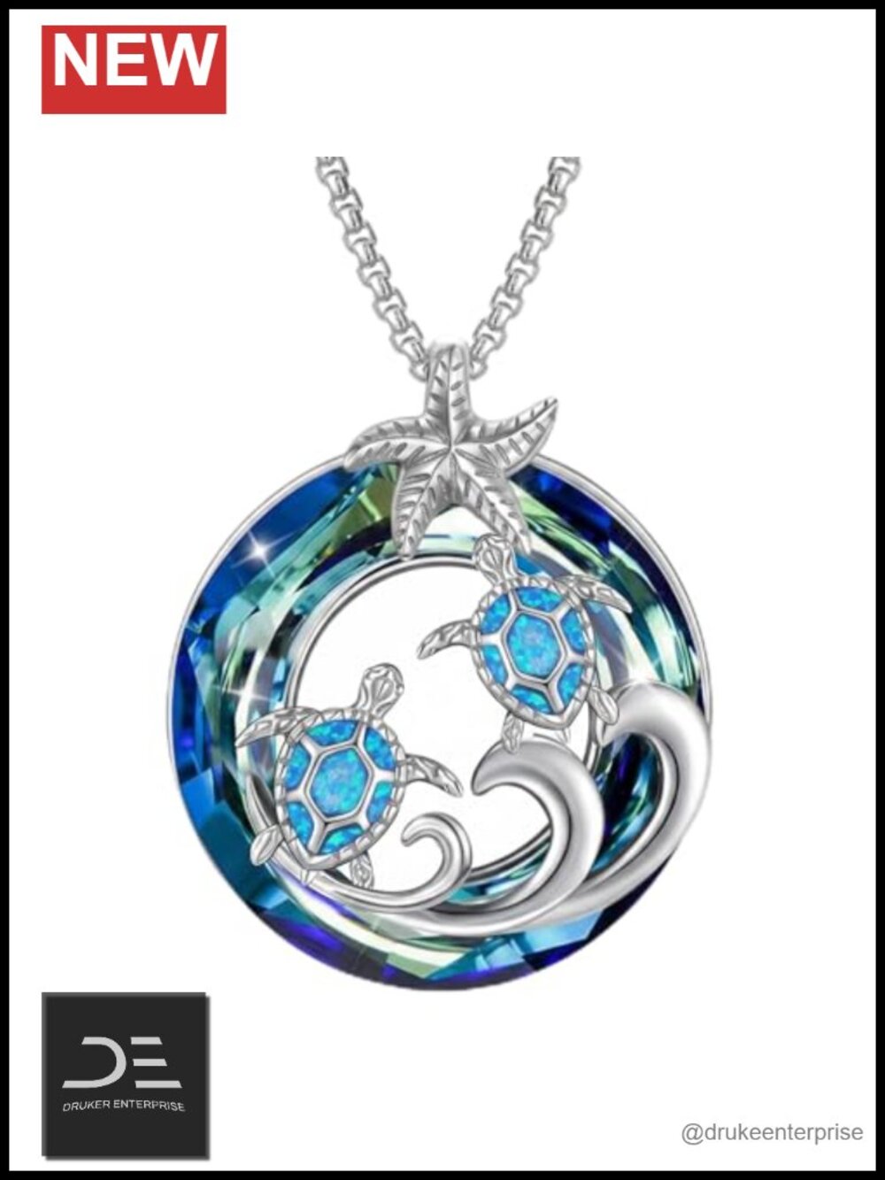 925 Sterling Silver Ocean Dolphin Pendant Necklace for Women, Mom Gift